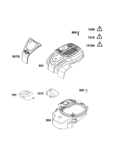 Part Location Diagram of 596774 Briggs and Stratton Cover-blower housing